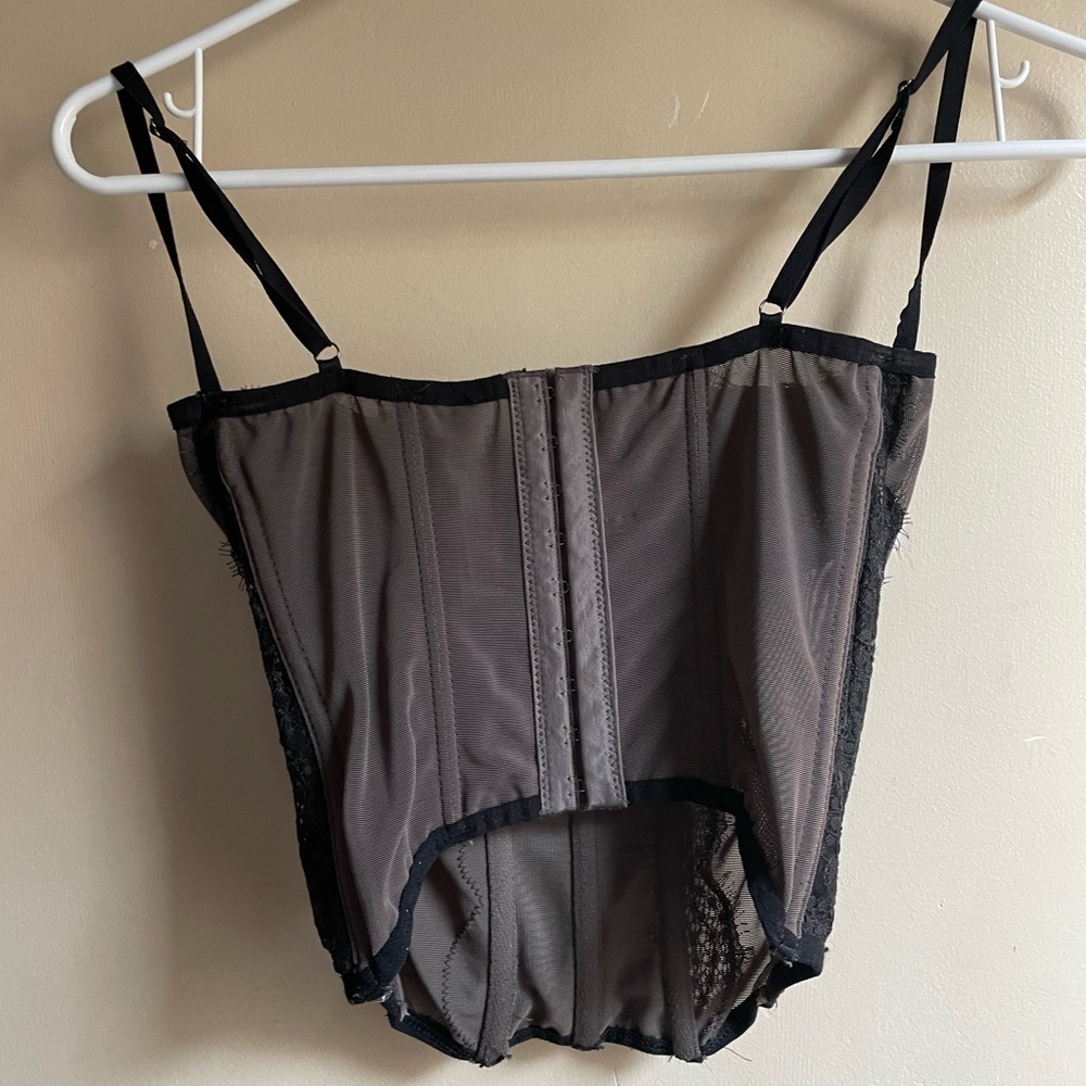 Urban outfitters out from under corset top in gray and black lace size S y2k - Picture 5 of 7